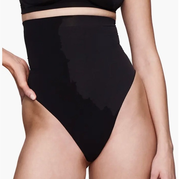 Skims Seamless Sculpt High Waist Thong Black Onyx XS - Picture 1 of 5
